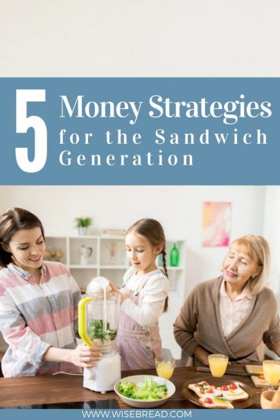 Being in the sandwich generation can be stressful and financially draining. Here are five strategies to stay financially afloat if you're caring for others. | #sandwhichgeneration #personalfinances #moneymatters